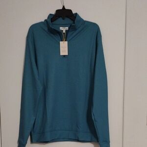 Peter Millar Men's Blue Zip-Up Sweater